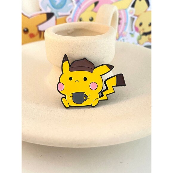 Pokemon Jewelry - Pikachu Coffee Enamel Pin – Cute Collector Badge